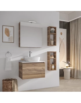 Έπιπλο με 1 Συρτάρι Premium Line Noce Lirico & White Solid Surface (60x40cm) (Image 1)