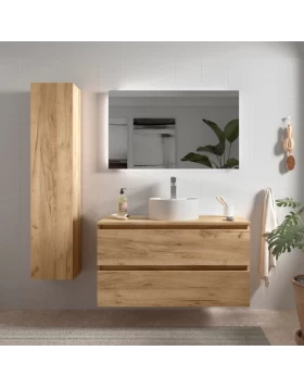 Έπιπλο με 2 Συρτάρια & Top Επιφάνεια Deluxe Line σε Natural Wood (100x45.5cm) (Image 1)