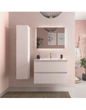 Έπιπλο με 2 Συρτάρια & Λευκό Νιπτήρα Deluxe Line σε White Wood (81x47cm) (Image 1)