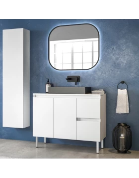 Έπιπλο με 2 Ντουλάπια & 2 Συρτάρια Λευκό με Top Επιφάνεια (100x45cm) (Image 1)