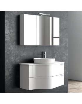 Έπιπλο με 2 Συρτάρια Premium Line Glossy White & Top Matt White Surface (100x46.5cm) (Image 1)