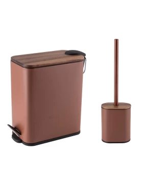 Σετ Χαρτοδοχείο 5lt & Πιγκάλ (1989-2)+(1989-1) Κεχριμπάρι με Bamboo Ξύλινο Καπάκι (Image 1)