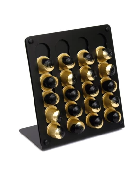 Βάση για Κάψουλες Nespresso (20 slots) - Matt Black, Pam & Co, W21 x D21 x H10 (cm), sd100-403 (Image 1)
