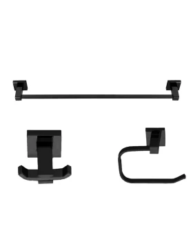 Σετ 3 Αξεσουάρ μπάνιου Μαύρα Fever σειρά 03124 Μαύρο Ματ (Image 1)