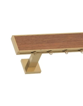 Σιδηρόδρομος Κουρτίνας 6cm Domus Nois Όρο Ματ με Ένθετο Ξύλο W02 (Image 1)