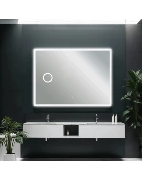 Καθρέπτης Φωτιζόμενος με Διακόπτη Αφής LED & Τριπλό Μεγεθυντικό Φακό Focus (120x90cm) (Image 1)