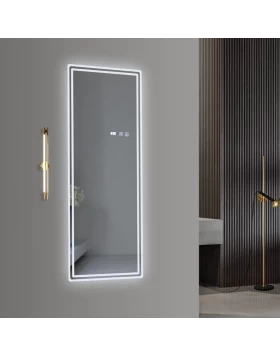 Καθρέπτης Φωτιζόμενος Vality χωρίς Πλαίσιο, Διακόπτη Αφής LED & Οθόνη ώρας + Θερμοκρασίας (σε 2 Διαστάσεις) (I