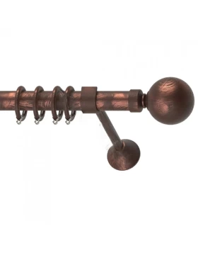 Κουρτινόξυλα Σφυρήλατα Φ.25 Ρουστίκ Μπάλα Καφέ Σκουρία Χαλκός (Image 1)