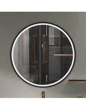 Καθρέφτης Στρόγγυλος με Μαύρο Ματ Πλαίσιο & Ρυθμιζόμενο Led Imex Paris (Φ.60 ή Φ.80) (Image 1)