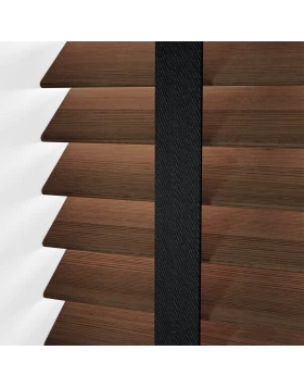 Ξύλινα Στόρια Origin 50mm με Μαύρες Τιράντες σειρά PCT3315 Mahogany Wooden (Image 1)