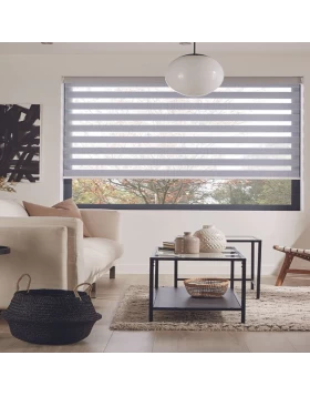 Διπλό Ρόλερ Σκίασης Luxury Μπεζ Γκρι Ψηφιδωτό (Πλάτος 1.54cm x Ύψος 1.00cm) (Image 1)