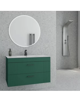 Έπιπλο με Νιπτήρα & 2 Συρτάρια Fluted σειρά Elite 80 Πράσινο (80x46cm) (Image 1)