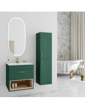 Έπιπλο με Νιπτήρα & 1 Συρτάρι Fluted σειρά Velvet 50 Πράσινο (50x39cm) (Image 1)