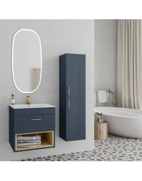 Έπιπλο με Νιπτήρα & 1 Συρτάρι Fluted σειρά Velvet 50 Μπλε (50x39cm) (Image 1)