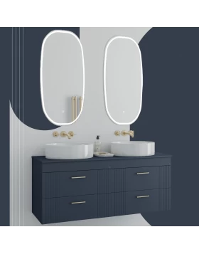 Βάση Επίπλου με 4 Συρτάρια & Top Επιφάνεια Fluted 120 Μπλε (120x46cm) (Image 1)