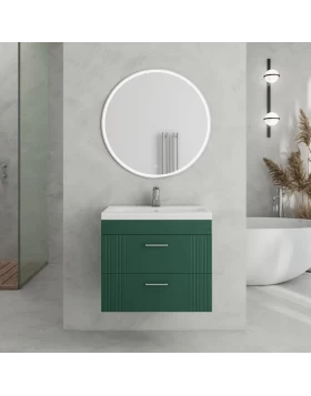 Έπιπλο με Νιπτήρα & 2 Συρτάρια Fluted σειρά Velvet 60 Πράσινο (60x39cm) (Image 1)