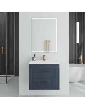 Έπιπλο με Νιπτήρα & 2 Συρτάρια Fluted σειρά Velvet 60 Μπλε (60x39cm) (Image 1)