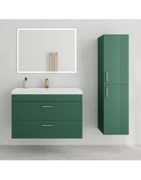 Έπιπλο με Νιπτήρα & 2 Συρτάρια Fluted σειρά Velvet 80 Πράσινο (80x39cm) (Image 1)