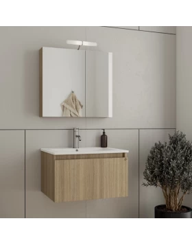 Έπιπλο με Ντουλάπι & Νιπτήρα, Καθρέφτη Ντουλάπι Drop Liberty 60 Slavonia Oak 5FLI060SO (60x45cm) (Image 1)