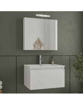 Έπιπλο με Ντουλάπι & Νιπτήρα, Καθρέφτη Ντουλάπι Drop Liberty 75 Λευκό 5FLI075WH (75x45cm) (Image 1)