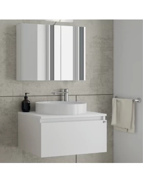 Έπιπλο με Ντουλάπι & Νιπτήρα & Καθρέφτη Drop Liberty 60 Λευκό 5FLIP60WH (60x45cm) (Image 1)