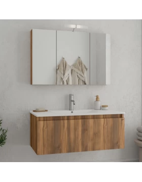 Έπιπλο με Ντουλάπι & Νιπτήρα, Καθρέφτη Drop Liberty 90 Amber Baroque Oak 5FLI090BO (90x45cm) (Image 1)