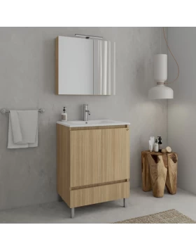 Έπιπλο Δαπέδου με 2 Ντουλάπια & 1 Συρτάρι Drop Delta 75 Slavonia Oak 5FDL075SO (75x45cm) (Image 1)