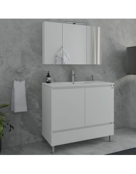 Έπιπλο Δαπέδου με 2 Ντουλάπια & 1 Συρτάρι Drop Delta 90 Λευκό 5FDL090WH (90x45cm) (Image 1)