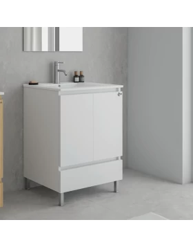 Έπιπλο Δαπέδου με 2 Ντουλάπια & 1 Συρτάρι Drop Delta 60 Λευκό 5FDLM60WH (60x45cm) (Image 1)