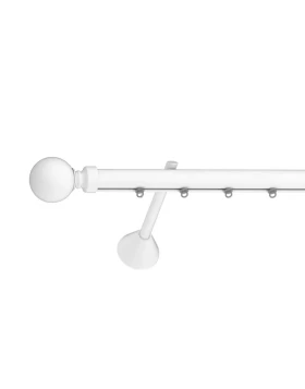 Σιδηρόδρομος Κουρτινόξυλο Φ.25 Μπάλα 47106 Λευκό Ματ (Μονό ή Διπλό) (Image 1)