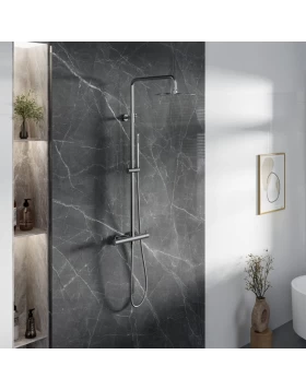 Στήλη Ντους 2 εξόδων Karag Eternity Ανοξείδωτο Ματ 316 Ατσάλι (Ρυθμιζόμενου Ύψους 84-120cm) (Image 1)