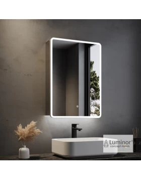 Καθρέπτης Αντιθαμβωτικός με Κρυφό Ντουλάπι Dimmer Ρυθμιζόμενο LED Luminor Faros (50x70cm) (Image 1)