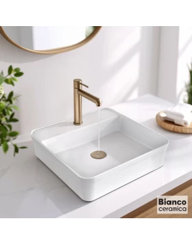 Νιπτήρας Επικαθήμενος Bianco Ceramica Rona 35980-300 Λευκό (45x45cm) (Image 1)