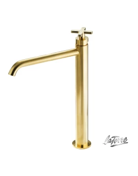 Μπαταρία Νιπτήρος La Torre Elle Cross 38016-201 Gold Brushed (Ύψος 31.3cm) (Image 1)