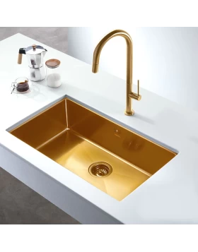 Νεροχύτης Ανοξείδωτος Υποκαθήμενος Apell Metamorfosis MEM75-211 (75x44) Gold Brushed PVD (Image 1)