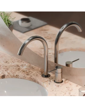 Μπαταρία Νιπτήρος Eurorama με Επικαθήμενο Μίκτη σειρά (R6830-110 + R5309-110) Ανοξείδωτο Ματ (Image 1)