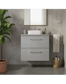 Έπιπλο με Πάγκο & 2 Συρτάρια Χωρίς Νιπτήρα Bergamo 60 Soft Gricio (60x45cm) (Image 1)