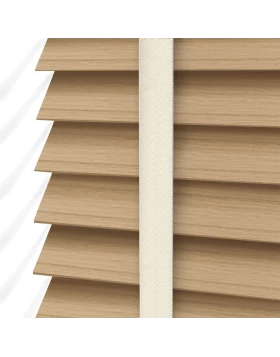 Ξύλινα Στόρια Magino 50mm με Κρεμ Τιράντες σειρά L7718 Dark Natural  (Image 1)