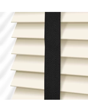 Ξύλινα Στόρια Magino 50mm με Μαύρες Τιράντες σειρά L22218 Κρεμ Pastel (Image 1)