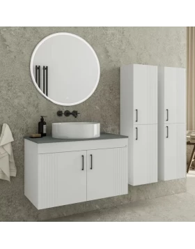 Βάση Επίπλου με 2 Ντουλάπια & Ανθρακί Επιφάνεια Orizon 80 Λευκό (100x45cm) (Image 1)