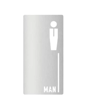 Αυτοκόλλητη Σήμανση WC Ανδρών ILAVIO 942 Ματ Ανοξείδωτο (10x30cm) (Image 1)