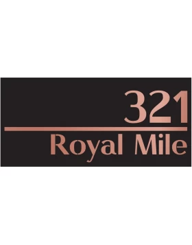 Πινακίδα Σήμανση Οδών & Αρίθμηση Κτιρίων ILAVIO 947 Μαύρο Rose Gold (10x30cm) (Δυνατότητα Χάραξης των Δικών σα