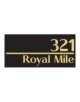 Πινακίδα Σήμανση Οδών & Αρίθμηση Κτιρίων ILAVIO 947 Μαύρο Χρυσό (10x30cm) (Δυνατότητα Χάραξης των Δικών σας Στ