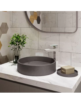 Νιπτήρας Τσιμεντένιος Επικαθήμενος Karag Elpis CS-0003-D5 Cement (42.5x42.5cm) (Image 1)