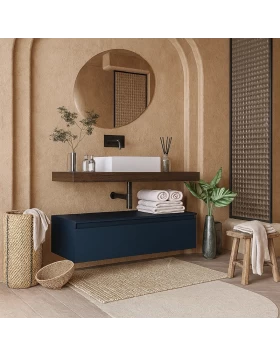 Έπιπλο Blue Premium με 1 Συρτάρι & Charleston Καφέ Επιφάνεια (Μήκος 80cm ή 100cm ή 120cm ή 140cm) (Image 1)