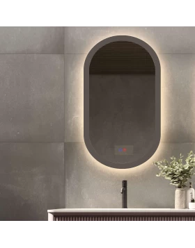 Καθρέφτης Αντιθαμβωτικός Ανθρακί Πλαίσιο με Ρυθμιζόμενο LED Imex Milano (50x90cm) (Image 1)