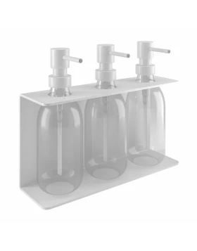 Επιτοίχια Dispenser (3 x 300ml) - Matt White, Pam & Co, W25 x D7.5 x H20 (cm), 251375-033 (Image 1)