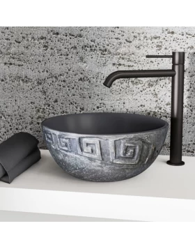 Νιπτήρας Επικαθήμενος Κεραμικός Meandros 200 Anthacite (Φ.39cm) (Image 1)