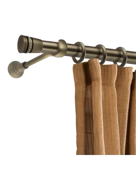 Μπρονζέ Κουρτινόξυλα Φ.25 Αντικέ ματ σειρά Λέρος Strass 9013(Μονό ή Διπλό) (Image 1)