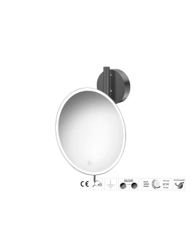 Επιτοίχιος μεγεθυντικός καθρέπτης x5 με LED Sanco MRLED-764-122 Graphite Dark (Image 1)